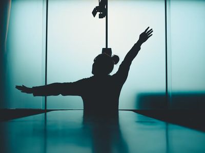 Calm person meditating through movement